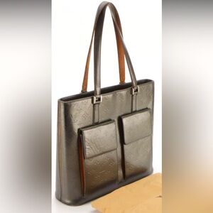 Authenticated Louis Vuitton Willwood Tote in Monogram Mat and Vachetta Leather